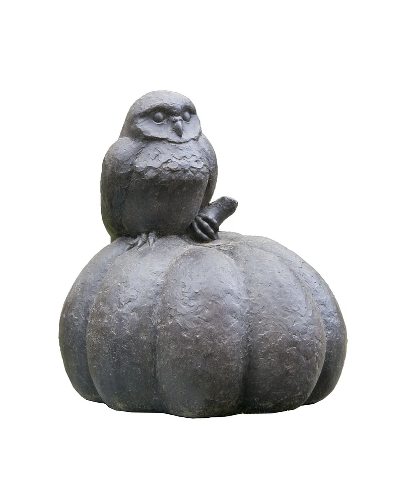 Campania International Owl on Pumpkin Garden Statue