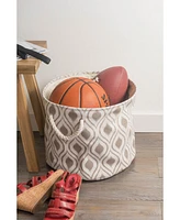 Design Imports Polyester Bin Ikat Stone Rectangle Large