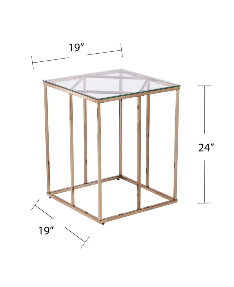 Southern Enterprises Imogen Contemporary End Table with Glass Top