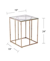 Southern Enterprises Imogen Contemporary End Table with Glass Top