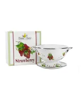 Golden Rabbit Strawberry Enamelware 2-Piece Giftboxed Colander