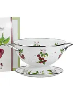 Golden Rabbit Cherry Enamelware 2-Piece Giftboxed Colander