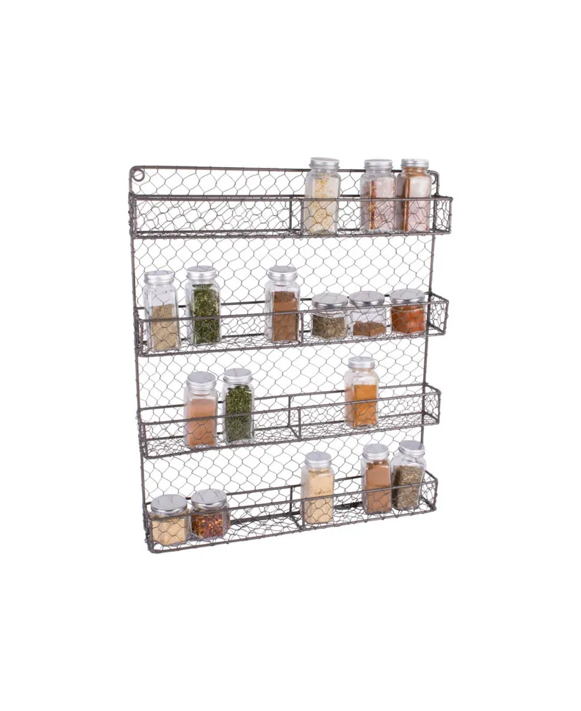 Design Imports Vintage-like 4 Tier Chicken Wire Spice Rack