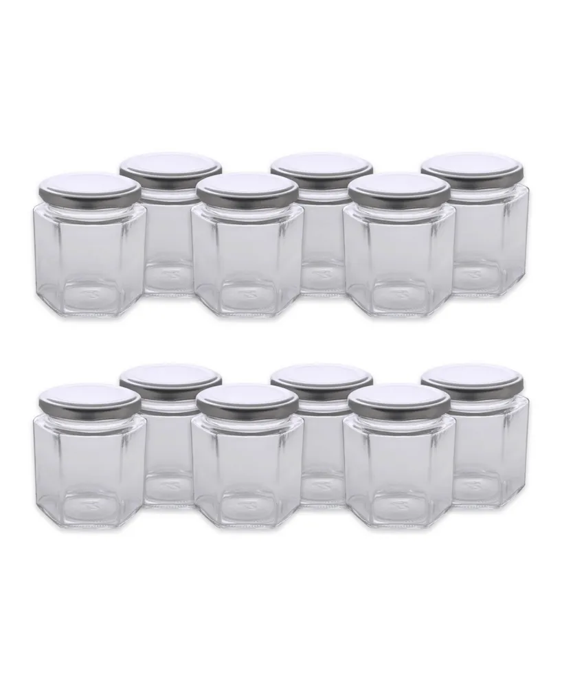 Design Imports Set of 12 Hexagon Jars with Lids