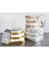 Design Imports Paper Basket Stripe Rectangle Large