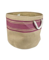 Design Imports 12" Round Burlap Storage Bin