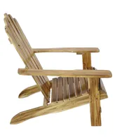 Rustic Natural Fir Adirondack Chair with Light Charred Finish - 250-Pound Weight Capacity