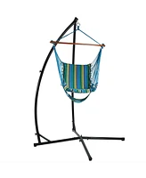 Steel Hammock Chair X-Stand - 250-Pound Capacity - For Indoor or Outdoor Use - Black Powder-Coated Finish
