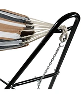 Double Brazilian Cotton Hammock with Universal Stand - 450-Pound Capacity Black Sunset