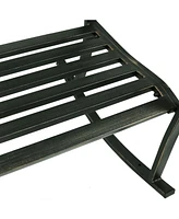 Sunnydaze Decor Fleur-de-Lis Cast Iron and Steel Patio Rocking Chair - 275-Pound Weight Capacity - Black