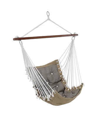 Tufted Victorian Large Hanging Hammock Chair - Sturdy 300 Pound Capacity