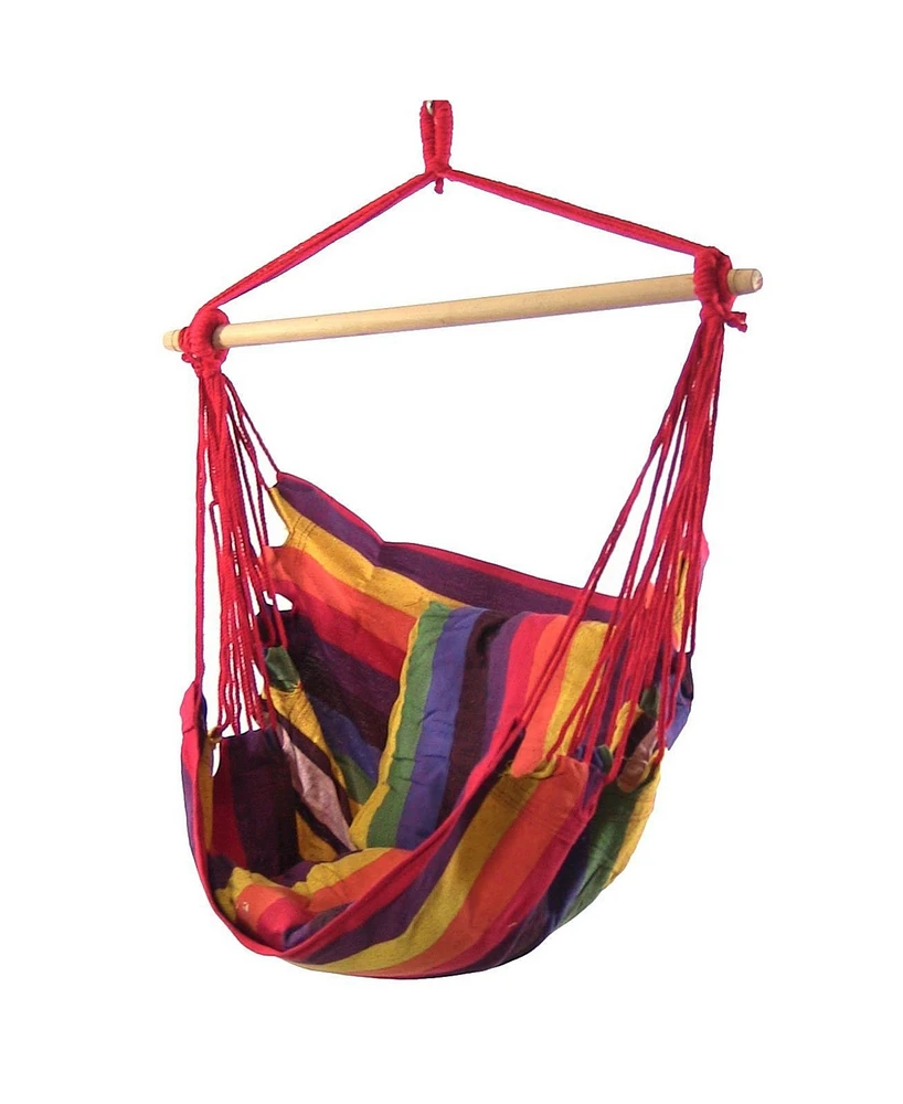 Hanging Rope Hammock Double Cushion Hanging Chair Swing for Backyard and Patio - 265 lb Weight Capacity - Sunset - 2-Pack