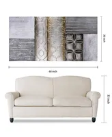 Empire Art Direct Stacked 1 Textured Metallic Hand Painted Wall Art by Martin Edwards, 30" x 60" x 2"