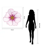 Empire Art Direct Magenta Cosmo on White Frameless Free Floating Tempered Glass Panel Graphic Wall Art, 40" x 40" x 0.2"