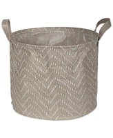 Design Imports Polyethylene Coated Woven Paper Laundry Bin Tribal Chevron Stone Round Small Set of 2