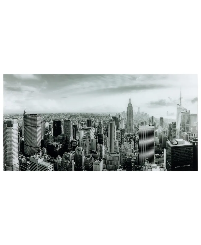 Empire Art Direct My New York Frameless Free Floating Tempered Art Glass Wall Art by Ead Art Coop, 36" x 72" x 0.2"