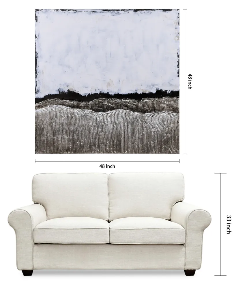 Empire Art Direct White Atmosphere Textured Metallic Hand Painted Wall Art by Martin Edwards, 48" x 48" x 2"