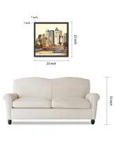 Empire Art Direct New York Skyline Abc Dimensional Collage Framed Graphic Art Under Glass Wall Art, 25" x 25" x 1.4"