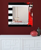 Empire Art Direct Fashion Square Beveled Wall Mirror on Free Floating Reverse Printed Tempered Art Glass, 36" x 36" x 0.4"