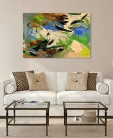 Empire Art Direct Linen Blues I Frameless Free Floating Tempered Art Glass Abstract Wall Art by Ead Art Coop
