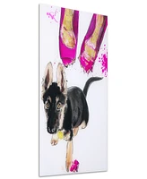 Empire Art Direct Oh Oh Frameless Free Floating Tempered Glass Panel Graphic Dog Wall Art, 24" x 16" x 0.2"
