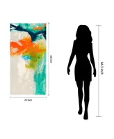 Empire Art Direct Tidal Abstract 1 and 2 Frameless Free Floating Tempered Glass Panel Graphic Wall Art, 48" x 24" x 0.2"