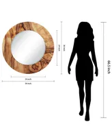 Empire Art Direct Forest Round Beveled Wall Mirror on Free Floating Reverse Printed Tempered Art Glass, 36" x 36" x 0.4"