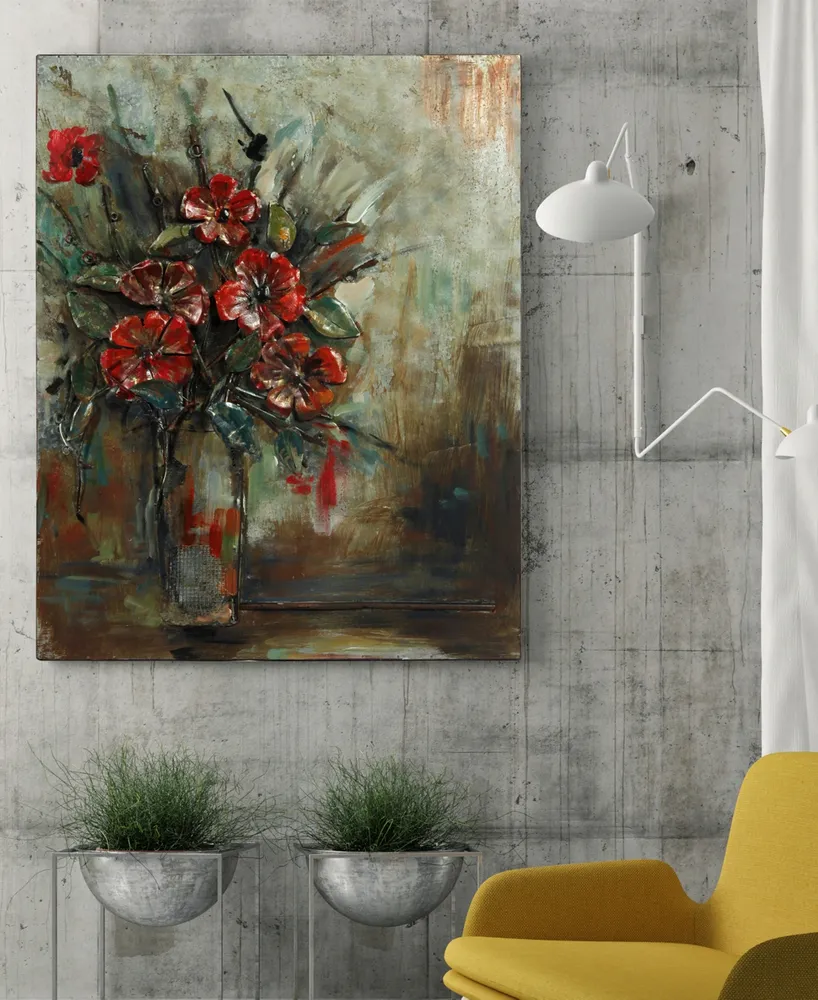Empire Art Direct Bouquet Mixed Media Iron Hand Painted Dimensional Wall Art, 40" x 32" x 2.5"