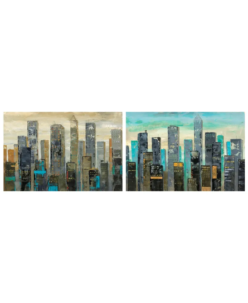 Empire Art Direct Urban Lights I Ii Frameless Free Floating Tempered Glass Panel Graphic Wall Art, 48" x 32" x 0.2"