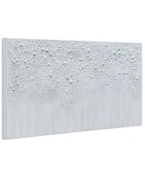 Empire Art Direct White Snow A Textured Metallic Hand Painted Wall Art by Martin Edwards, 24" x 48" x 1.5"