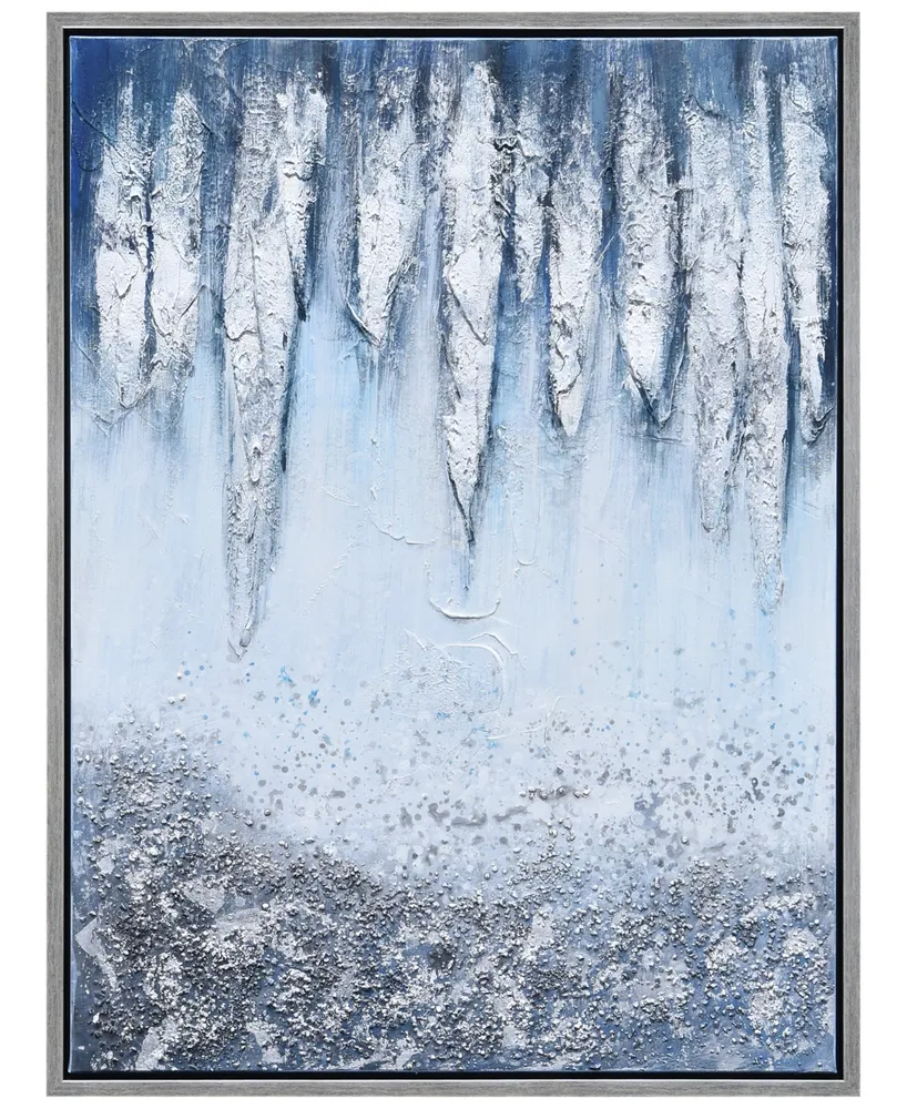 Empire Art Direct Icicles Textured Metallic Hand Painted Wall Art by Martin Edwards, 40" x 30" x 1.5"