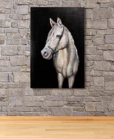 Empire Art Direct White horse Mixed Media Iron Hand Painted Dimensional Wall Art, 48" x 32" x 2.2"