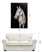 Empire Art Direct White horse Mixed Media Iron Hand Painted Dimensional Wall Art, 48" x 32" x 2.2"