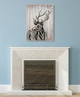 Empire Art Direct Deer 2Handed Painted Iron Wall sculpture on Wooden Wall Art, 40" x 30" x 2.8"