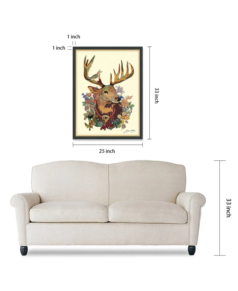 Empire Art Direct Mr. and Mrs. Deer Dimensional Collage Framed Graphic Art Under Glass Wall Art, 33" x 25" x 1.4"