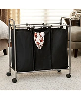 Household Essentials Rolling Triple Laundry Sorter
