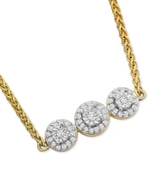 Wrapped Diamond Cluster Bolo Bracelet (1/6 ct. t.w.) in 14k Gold-Plated Sterling Silver, Created for Macy's