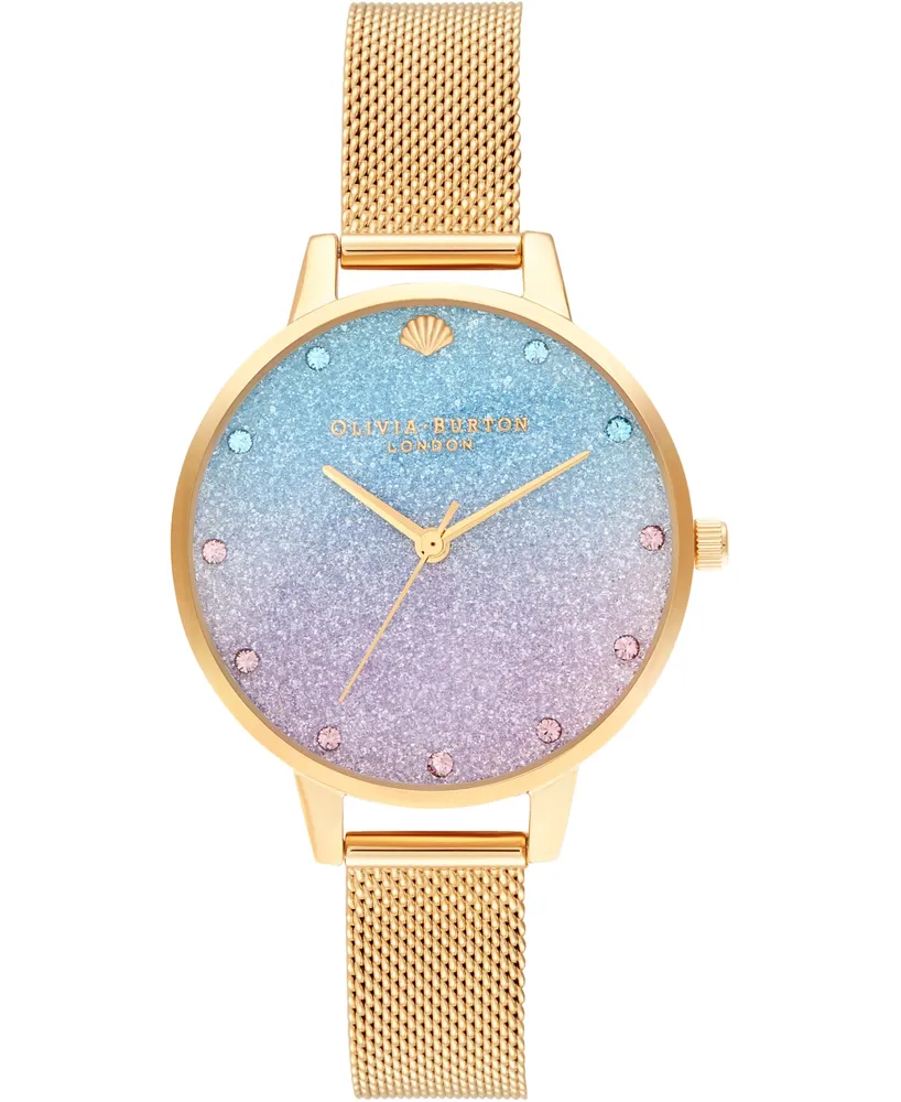 Olivia Burton Women's Under The Sea Gold-Tone Stainless Steel Mesh Bracelet Watch 34mm