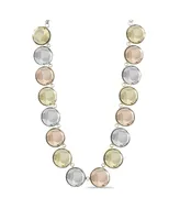 Kensie Gold-Tone, Rose Gold-Tone and Silver-Tone Circle Stone Necklace
