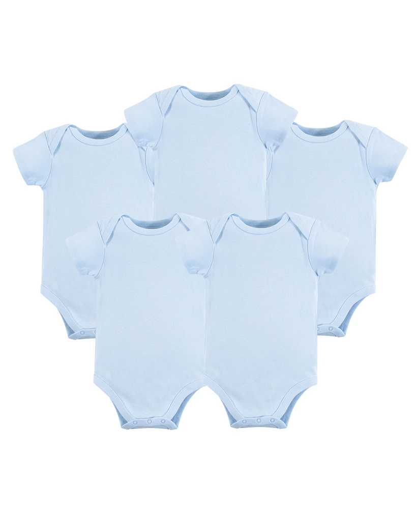 Luvable Friends Baby Boys Cotton Bodysuits 1pk, White, Months