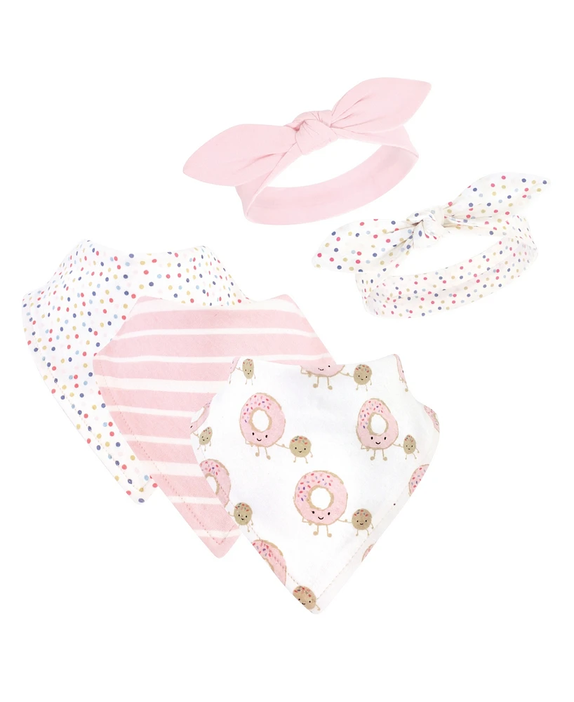 Hudson Baby Girls Bib and Headband Set