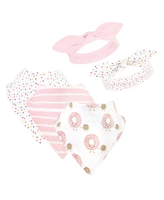 Hudson Baby Girls Bib and Headband Set