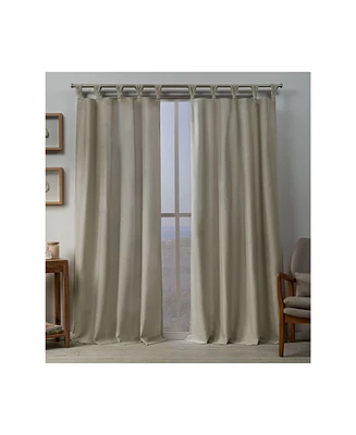 Exclusive Home Curtains Loha Linen Braided Tab Top Curtain Panel Pair