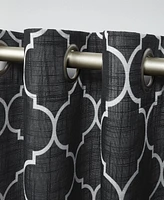 Exclusive Home Curtains Bensen Trellis Blackout Grommet Top Curtain Panel Pair, 52" x 96", Set of 2