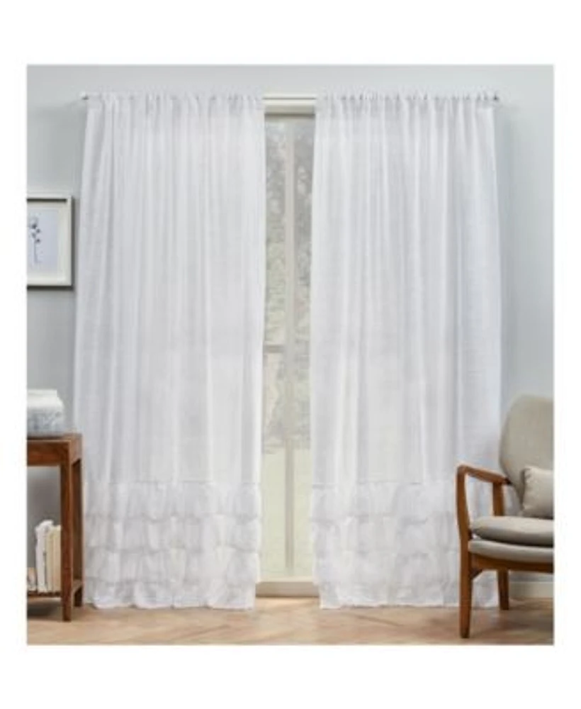 Exclusive Home Curtains Jacinta Bottom Ruffle Sheer Rod Pocket Curtain Panel Pair Set Of 2