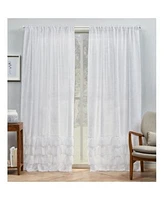 Exclusive Home Curtains Jacinta Bottom Ruffle Sheer Rod Pocket Curtain Panel Pair Set Of 2
