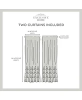 Exclusive Home Curtains Jacinta Bottom Ruffle Sheer Rod Pocket Curtain Panel Pair, 54" x 84", Set of 2