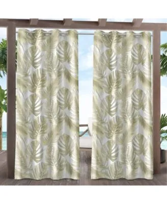 Exclusive Home Curtains Jamaica Palm Indoor Outdoor Light Filtering Grommet Top Curtain Panel Pair Set Of 2