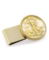 Men's American Coin Treasures Gold-Layered Silver Walking Liberty Half Dollar Stainless Steel Coin Money Clip