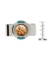 Men's American Coin Treasures 1909 First-Year-Of-Issue Lincoln Penny Turquoise Coin Money Clip